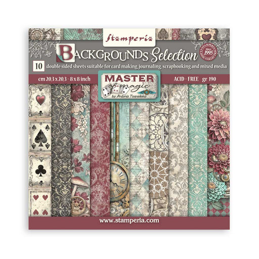 STAMPERIA 8 X 8 PAPER PAD DOUBLE FACE- BACKGROUNDS MASTER OF MAGIC - SBBS123