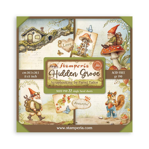 STAMPERIA 8 X 8 PAPER PACK 22 SHEETS HIDDEN GROVE - SBBSXB10