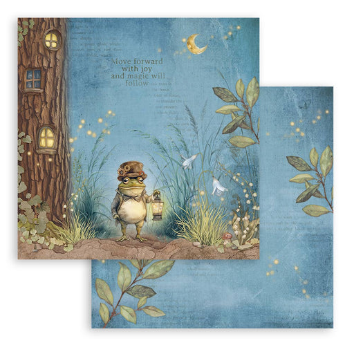 STAMPERIA 12X12 PAPER -HIDDEN GROVE MR FROG - SBB1059