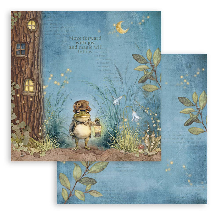 STAMPERIA 12X12 PAPER -HIDDEN GROVE MR FROG - SBB1059