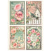 STAMPERIA A4 RICE PAPER PACKED- HOUSE OF ROSES 4 CARDS - DFSA41020