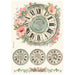 STAMPERIA A4 RICE PAPER PACKED- HOUSE OF ROSES CLOCK - DFSA41021