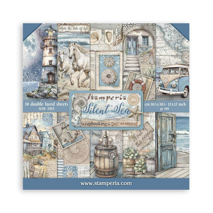 STAMPERIA 12 X 12 PAPER PACK DOUBLE FACE SILENT SEA - SBBL169