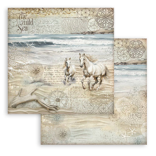 STAMPERIA 12X12 PAPERSILENT SEA HORSES - SBB1063