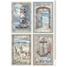STAMPERIA A4 RICE PAPER PACKED SILENT SEA 4 CARDS - DFSA41029