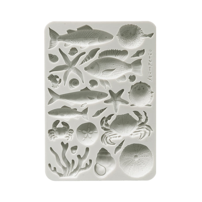 STAMPERIA SILICONE MOLD A5 SILENT SEA SHELLS AND FISH - KACMA578
