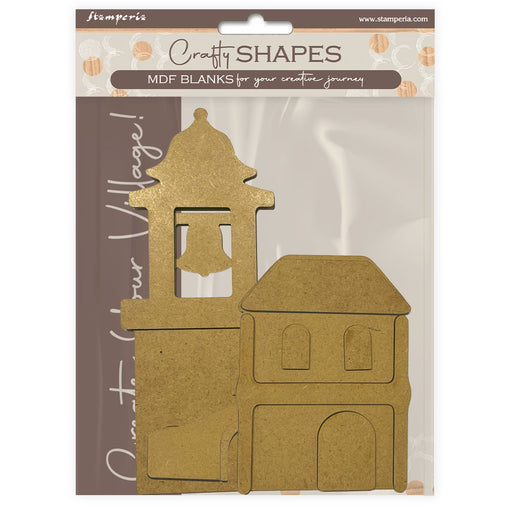 STAMPERIA CRAFTY SHAPES SILENT SEA BELL TOWER AND BRIDGE LANDSCAPE - KLSM47