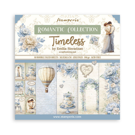 STAMPERIA 12 X 12 PAPER PACK DOUBLE FACE TIMELESS - SBBL171