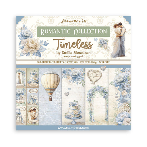 STAMPERIA 8 x 8 PAPER PACK DOUBLE FACE TIMELESS - SBBS127