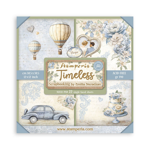 STAMPERIA 12 X 12 PAPER PACK 22 SHEETS TIMELESS - SBBXLB25