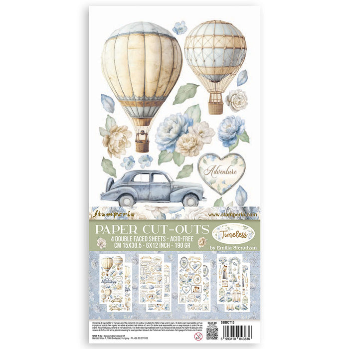 STAMPERIA PAPER CUT OUTS 4 SHEETS 15 X 30.5 CM TIMELESS - SBBCT13