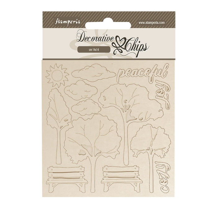 STAMPERIA DEC CHIPS 14 X 14CM SILENT SEA GARDEN - SCB267