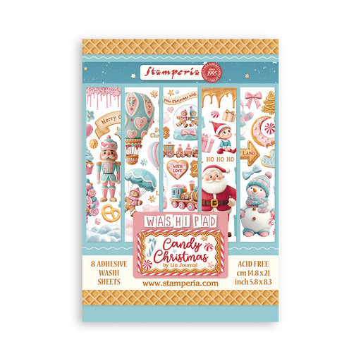 STAMPERIA WASHI PAD 8 SHEETS CANDY CHRISTMAS -SBW22