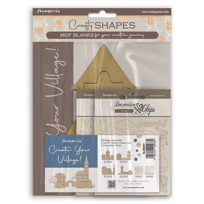 STAMPERIA CRAFTY SHAPES PKT 4 AND 2 DECORATIVE CHIPS - KLSMX01