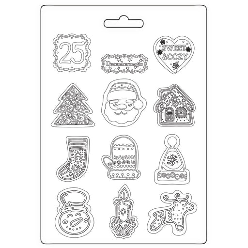 STAMPERIA SOFT MOULDS A5 CANDY CHRISTMAS - ELEMENTS