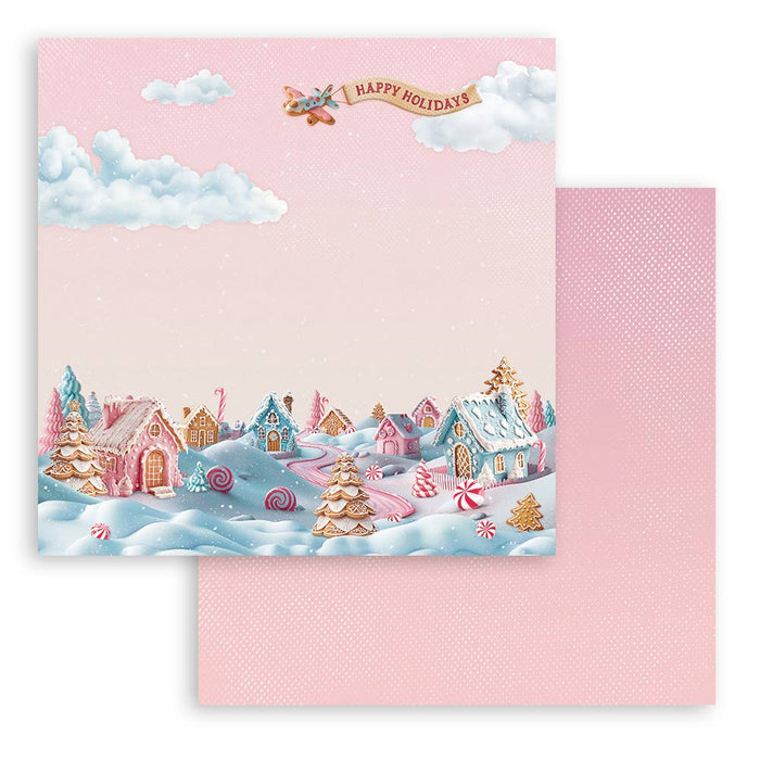 STAMPERIA 12X12 PAPER CANDY CHRISTMAS VILLAGE - SBB1080