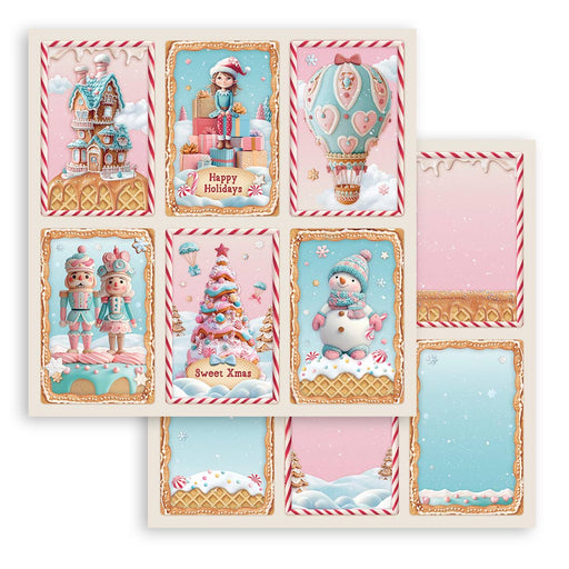 STAMPERIA 12X12 PAPER CANDY CHRISTMAS 6 CARDS - SBB1082
