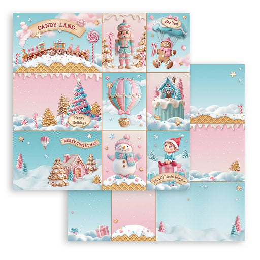 STAMPERIA 12X12 PAPERCANDY CHRISTMAS CARDS - SBB1083
