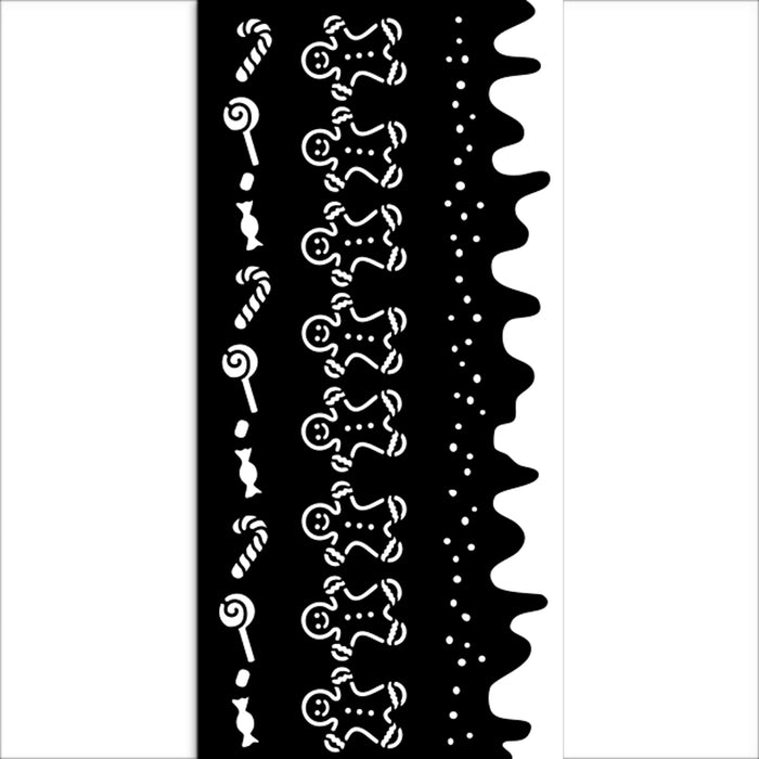 STAMPERIA STENCIL 12X25 CANDY CHRISTMAS STRIPES -KSTDL125