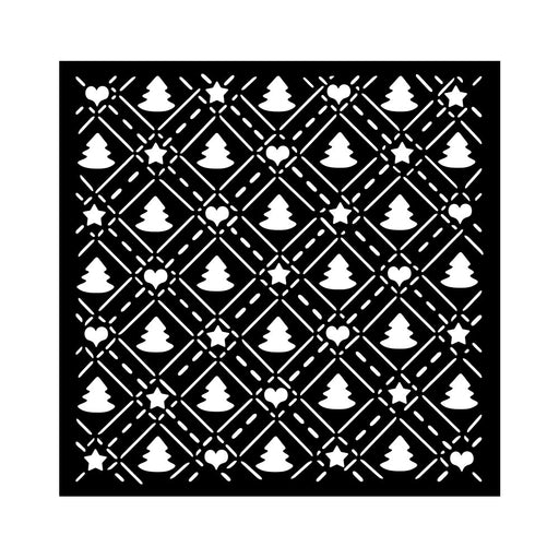 STAMPERIA STENCIL 18CM X 18CM CANDY CHRISTMAS TREE PATTERN - KSTDQ123