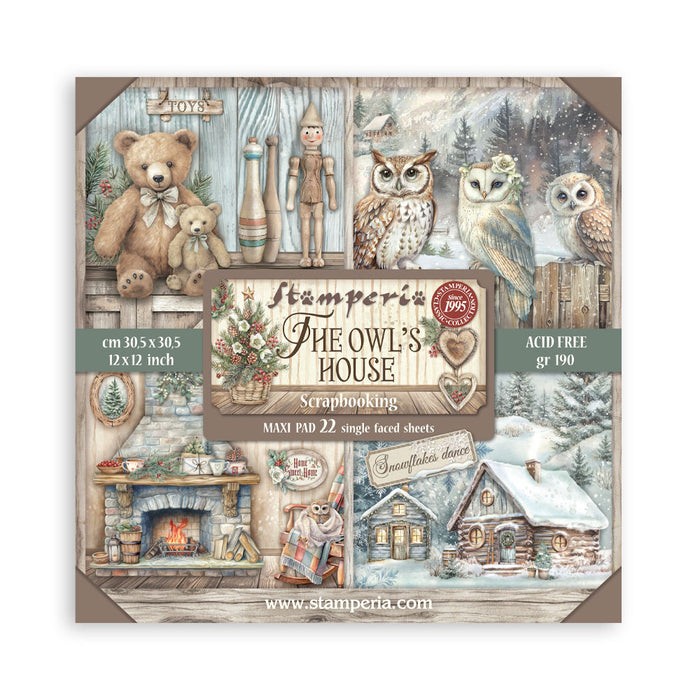 STAMPERIA 12 X 12 PAPER PACK 22 SHEETS THE OWL'S HOUSE -SBBXLB28