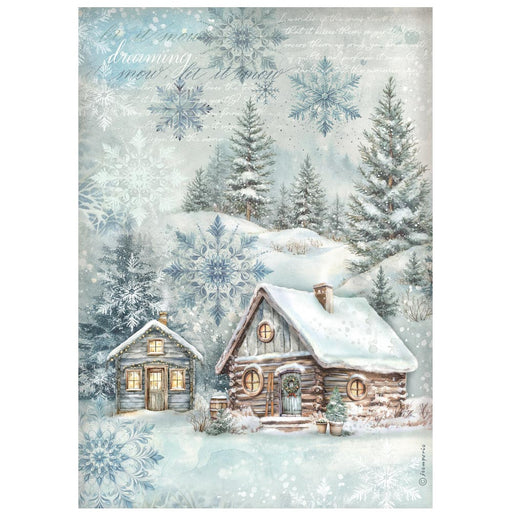 STAMPERIA A4 RICE PAPER THE OWL'S HOUSE COTTAGE - DFSA41053
