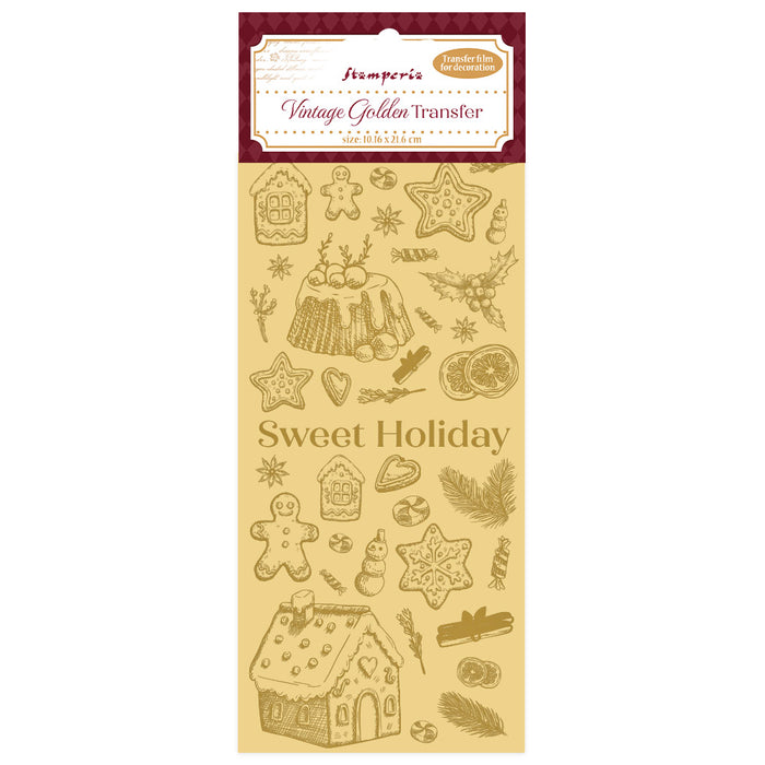 VINTAGE GOLDEN TRANSFERS SWEET HOLIDAYS -DFLRGT04