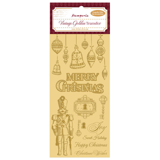 VINTAGE GOLDEN TRANSFERS MERRY CHRISTMAS -DFLRGT06