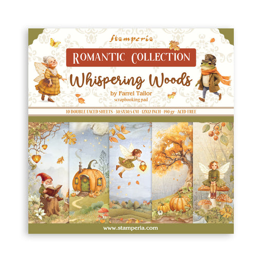 STAMPERIA 12 X 12 PAPER PACK DOUBLE FACE WHISPERING WOOD - SBBL175