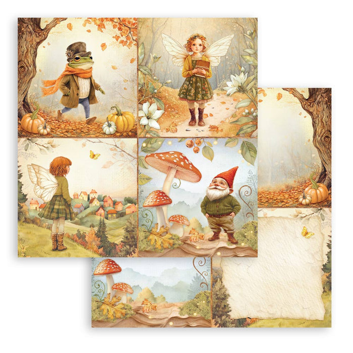 STAMPERIA 12X12 PAPER WHISPERING WOOD 4 CARDS - SBB1096