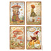 STAMPERIA A4 RICE PAPER WHISPERING WOOD 4 CARDS - DFSA41062