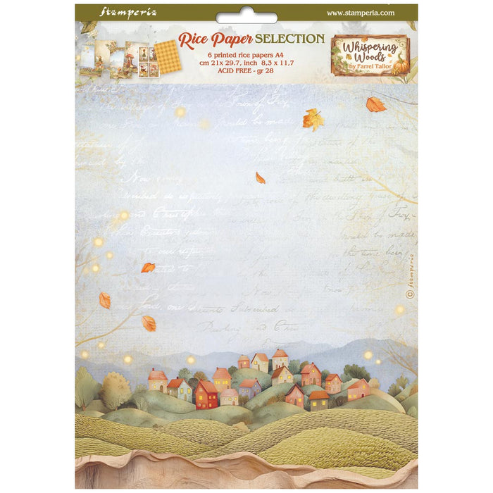 STAMPERIA A4 RICE PAPER PKT6 WHISPERING WOOD - DFSA4XWW