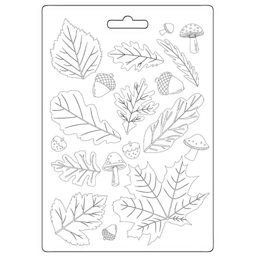 STAMPERIA SOFT MOULDS A5 WHISPERING WOOD LEAVES - K3PTA5676
