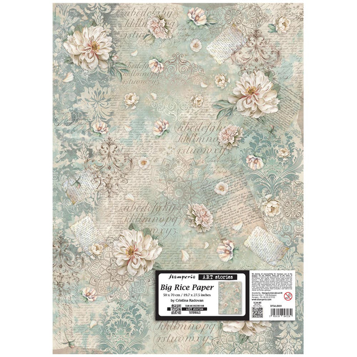 STAMPERIA A3 RICE PAPER PEONY - DFSAJB001