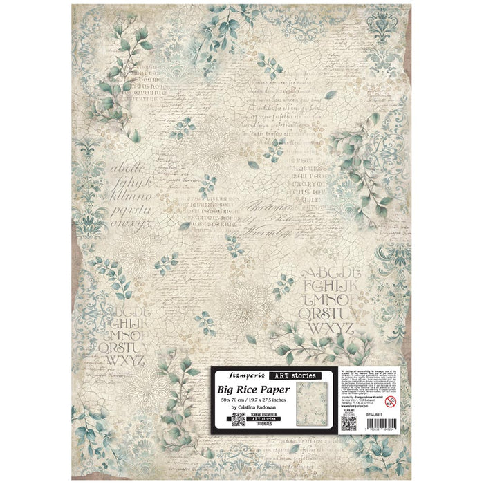 STAMPERIA A3 RICE PAPER LEAVES PATTERN - DFSAJB003