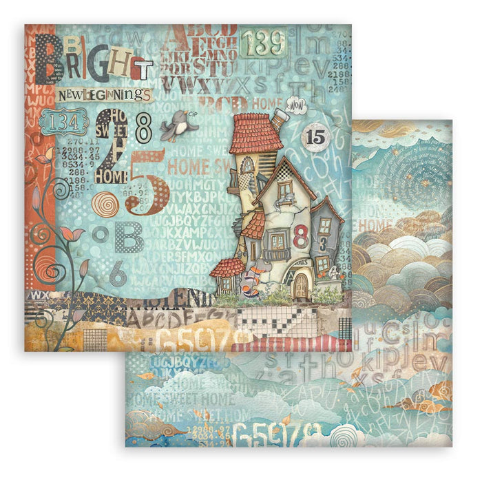 STAMPERIA 12X12 PAPER FURRY FRIENDS HOUSE - SBB1100