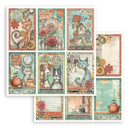 STAMPERIA 12X12 PAPER FURRY FRIENDS 6 CARDS - SBB1102