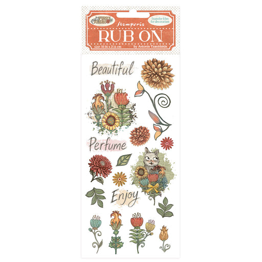STAMPERIA RUB-ON FURRY FRIENDS FLOWERS - DFLRB200