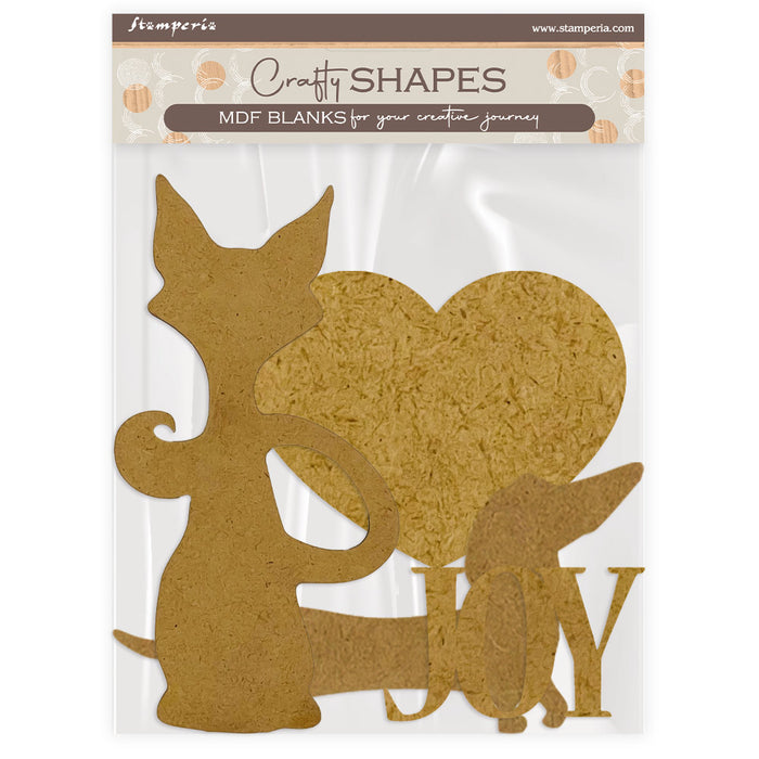 STAMPERIA CRAFTY SHAPES FURRY FRIENDS DOG AND CAT SILHOUETTE - KLSM67