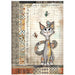 STAMPERIA A4 RICE PAPER PACKED FURRY FRIENDS CAT AND BUTTERFLY - DFSA41067