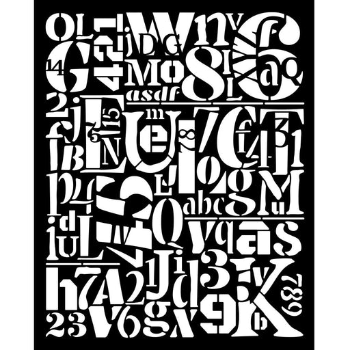STAMPERIA STENCIL 20X25 CM FURRY FRIENDS NUMBERS AND LETTERS PATTERN - KSTD189