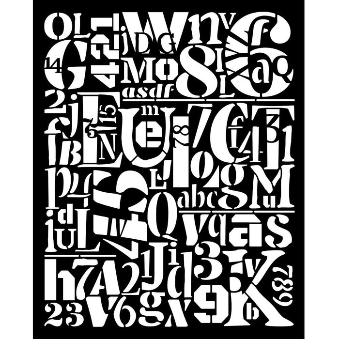 STAMPERIA STENCIL 20X25 CM FURRY FRIENDS NUMBERS AND LETTERS PATTERN - KSTD189