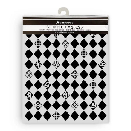 STAMPERIA STENCIL 20X25 CM FURRY FRIENDS RHOMBUS PATTERN - KSTD190