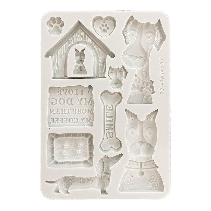 STAMPERIA SILICONE MOULDS A5 FURRY FRIENDS II LOVE MY DOG - KACMA590