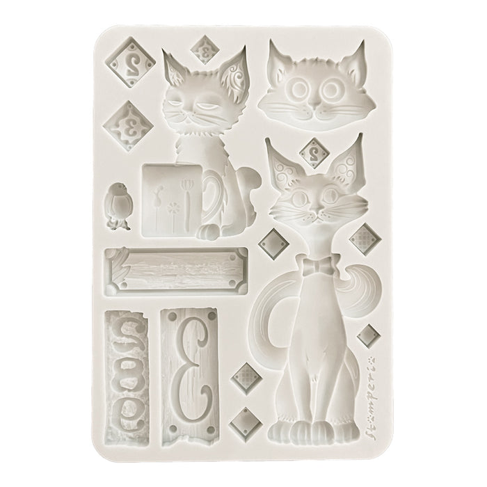 STAMPERIA SILICONE MOULDS A5 FURRY FRIENDS CATS - KACMA591