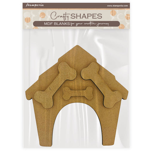 STAMPERIA CRAFTY SHAPES FURRY FRIENDS DOGHOUSE AND BONES - KLSM69