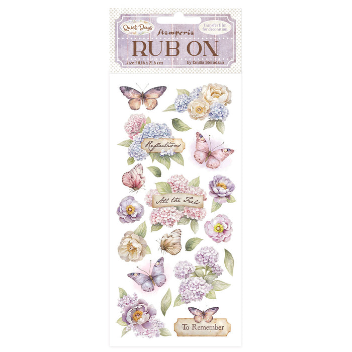 STAMPERIA RUB-ON QUIET DAYS HYDRANGEA AND BUTTERFLY - DFLRB202