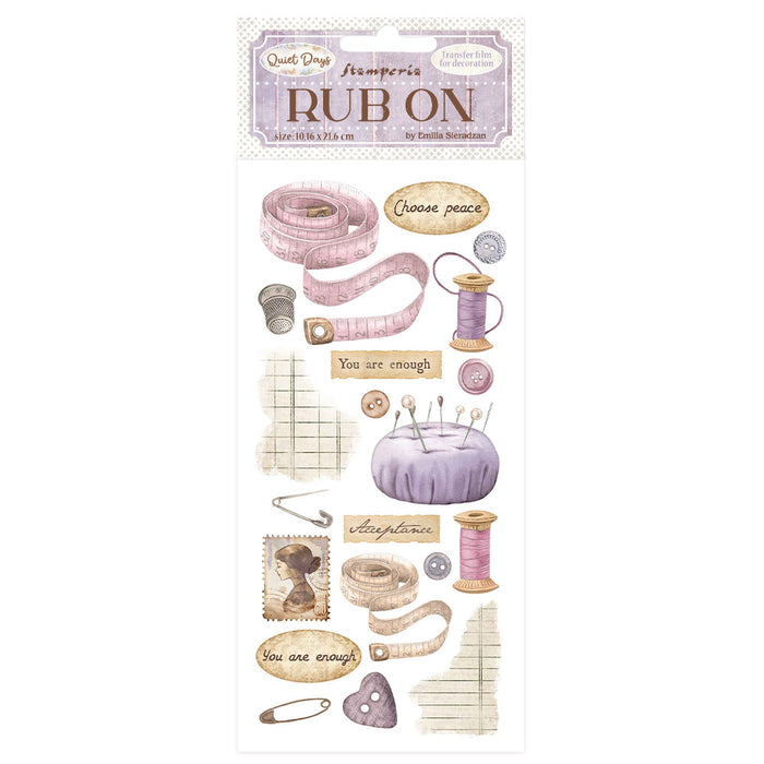 STAMPERIA RUB-ON QUIET DAYS SEWING - DFLRB204