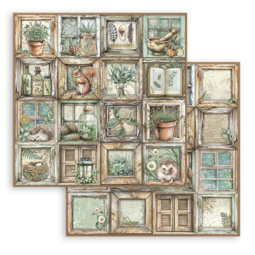 STAMPERIA 12X12 PAPER HERBARIUM SILVAE FRAMES - SBB1111(PRE ORDER NOW SHIPPING MID DECEMBER 2025)
