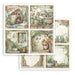 STAMPERIA 12X12 PAPER HERBARIUM SILVAE 4 CARDS - SBB1114(PRE ORDER NOW SHIPPING MID DECEMBER 2025)